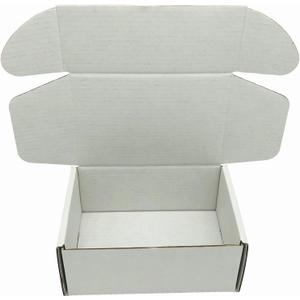 White Cardboard Shipping Box 10 x 10 x 4 Inch Corrugated Packaging Storage Boxes 5 Pack (Inside Size: 9.3 x 9.8 x 3.8")