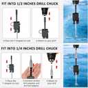 CozyCabin 14pcs Universal Ice Fishing Anchor Tool Kit Includes 6 Ice Fishing Tent Stakes Nail, Ice Anchor Drill Adapter with 1/4" Adapter Head, 6 Rope Hanger for Setting Up Ice Fishing Shelters Tents