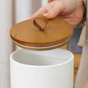 260ml Modern Ceramic Jar with Lid for Sugar, Coffee, Coffee, Sugar, Tea, Spices etc - White