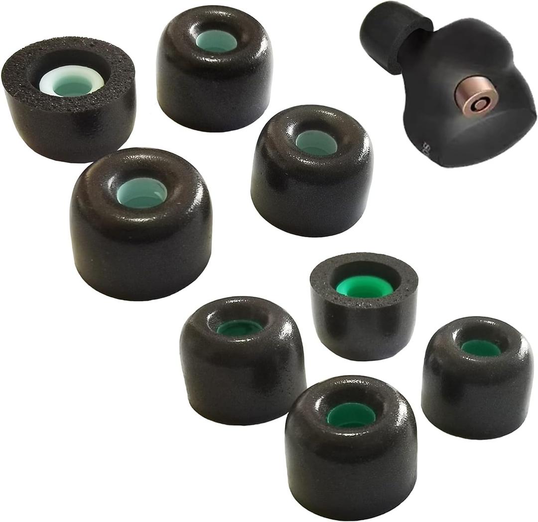 Luckvan Memory Foam Eartips for Sony WF-1000XM4 Earbuds Tips Replacement WF-1000XM5 for Sony Earbuds Tips Sony WF WI XBA Series WF-SP900 WF-XB700 WI-1000X Fit Charging Case 4 Pairs LM Black