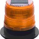 Solar Strobe Warning Safety Flashing Light/Ceiling Strobe Light, with Strong Magnetic Base Waterproof for Construction, Traffic, Factory, Crane Tower, Boat Navigation (Yellow)