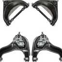 TRQ Front Upper & Lower Control Arm with Ball Joint Set Compatible with 1994-1999 Dodge Ram 1500 RWD K620480 K620481 MS20376 MS20377 520-329 520-329