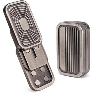 Triple Fidget Slider, Magnetic Metal Fidget Toys Adults Anxiety EDC Cool Gadgets Sensory Toys for Relieve Stress, Tension, Anxiety (Silver-Grey)