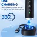 Bymore Electric Toothbrush for Adults,Travel Sonic Toothbrush with 8 Replacement Heads, Ultra Clean Rechargeable Toothbrush Portable One Charge for 330days 5 Modes 2mins Timer-Black (1 Count (Pack of 1))