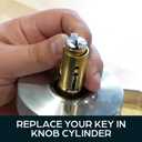 Summit Doorware Key in Knob Cylinder | Schlage SC1 Compatible | Satin Chrome Finish | Replaces Cylinder Locks | Includes 2 Keys | Fits Grade 1 & 2 Locksets - Arrow, Schlage, & More