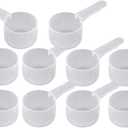 25 mL Plastic Measuring Packaging Scoop (= 5 teaspoon/ = 25 cc/ 0.85 oz), Medium Handle - to Measure and Dispense Spices, Granules, Powders, for Seeds Packing (10)