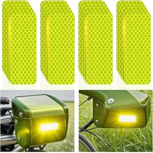 Reflective Stickers Made of 3M DG3,Super Reflection, Safety Reflective Tape for Car Trailer Truck Bike Motorcycle, 25 Pcs Fluorescent Yellow-Green Outdoor Waterproof Ultimate in Safety Technology.