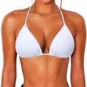 OZICERD String Bikini Tops for Women Bathing Suit Swim Tops Sexy Triangle Bikini Top Black (Medium)