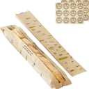 24 Pack Baguette Bread Fresh Kraft Paper Bag, Bread Loaf Packing Bags with Front Breathable Hole Window (4"x 1.6"x 23.6") and 24 PCS Seal Sticker