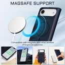 2 x Rssviss for iPhone Air Wallet Case, Flip Folio Case Compatible with Magsafe, RFID Blocking Card Holder Kickstand, Shockproof iPhone Cover Men Women for iPhone Air 6.5" Dark Blue