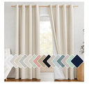 100% Absolutely Blackout Linen Curtains with Thermal Insulated White Liner, 52" Wide, 2 Panels, 84 inches Long Drapes, Grommet Retro Beige Linen Curtains Vertical Drapes Privacy for Bedroom