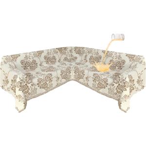 1OO% Waterproof Sectional Couch Covers for Dogs L Shaped Corner Sofa Cover Washable Chenille Sofa Slipcovers Blanket Modern Jacquard Pet Furniture Protector (91"x252", Khaki & Ivory White)