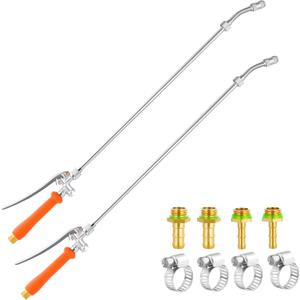 2 Pack 29 Inch Spray Wand, Brass Barb Match 1/4" & 3/8" Sprayer Wand Hoses, Adjustable Nozzle Stainless Steel Sprayer Wand with Shut off Valve for Weed Garden Car Wash (Orange)