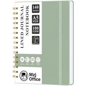 Mzj.Office Lined Journaling Notebook for Women, A5 Spiral Notebook with 100gsm Thick Paper, 70 Sheets / 140 Pages, Notebooks for Work, Journals, Notes, Bible Study, and Daily Use 3pcs
