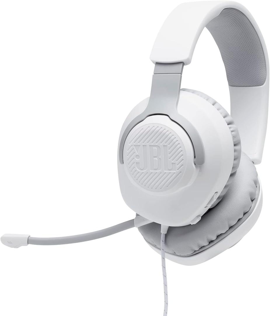 JBL Quantum 100  Wired OverEar Gaming Headphones  White, Large