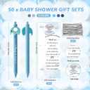 50 Set Baby Shower Gifts Pens for Guests Baby Shower Party Favors Retractable Ballpoint Pens with Thank You Cards for Gender Reveal Souvenir Game Prize (It's A Boy)