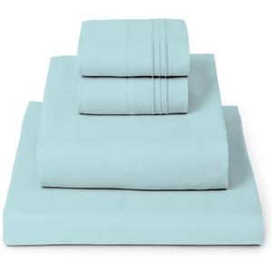 Mellanni Queen Sheets Set - 4 PC Iconic Collection Bedding - Hotel Luxury, Extra Soft, Cooling Bed Sheets - Wrinkle, Fade, Stain Resistant (Queen, Aqua)