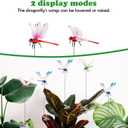 PWireless 8 PCS Colorful Dragonfly Clips 3D Simulation Dragonfly Pole for Outdoor Indoor Fake Plastics Dragonfly for Garden Stakes Yard Patio Ornaments with Clip for Hat Clothes, Fly Scare Devices