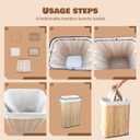 21 Gallon Bamboo Slim Trash Can with Lid,Slim Laundry Hamper,Removable and Machine Washable Liner,Foldable Slim Rectangular Laundry Basket for Laundry Room,Bedroom,Salon Spa, 12.99 inches x 1.57 inches x 23.62 inches