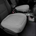 2 Pack PU Leather Front Car Seat Cover Bottom Car Seat, Anti-Slip and Full Wrap Driver Car Seat Protectors with Storage Pocket, Luxury Waterproof Bottom Auto Seat Cushion Pad for Most Vehicles(Gray)
