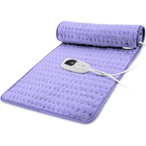 33"X17" Electric Heating pad with 6 Heat Settings, Auto Shut Off, Dry Electric Heating for Back Neck Knee Arms Legs Shoulder Heat Pads for Christmas Birthday Father's Day Mother's Day (Light Purple)