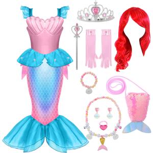 Spooktacular Creations Halloween Mermaid Costume for Girls, Little Mermaid Dress, Princess Dress Up for Girls 4-6 for DressUp (Small (5-7yr)