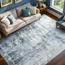 6x9 Ft Large Area Rugs for Living Room, Soft Non-Slip Washable Rugs Modern Abstract Pattern Carpet for Bedroom Indoor Floor Nursery Home Decor (Blue)