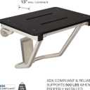 30" x 15" Black Folding Wall Mount Shower Seat Bench, ADA Compliant