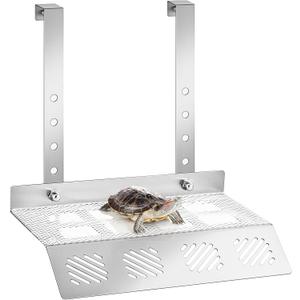 12 x 16 Hanging Turtle Basking Platform for 40-75 Gallon Tank Stainless Steel Hanging Turtle Ramps, Aquatic Reptile Ramp Dock, Terrace, Tank Accessories