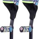 Forearm Crutch Pads and Hand Grip Covers for Open Cuff Crutches Forearm Crutches Accessories,Moisture Wicking Breathable Forearm Crutch Covers with Elastic Strap Increases Walking Comfort (Leaf)