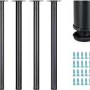WUHUANGKAKA 28 Inch Table Legs,Adjustable Metal Desk Legs,Suitable for DIY Furniture Legs,Computer Desk,Dining Table,Workbenches,Coffee Table,Set of 4 (Black).