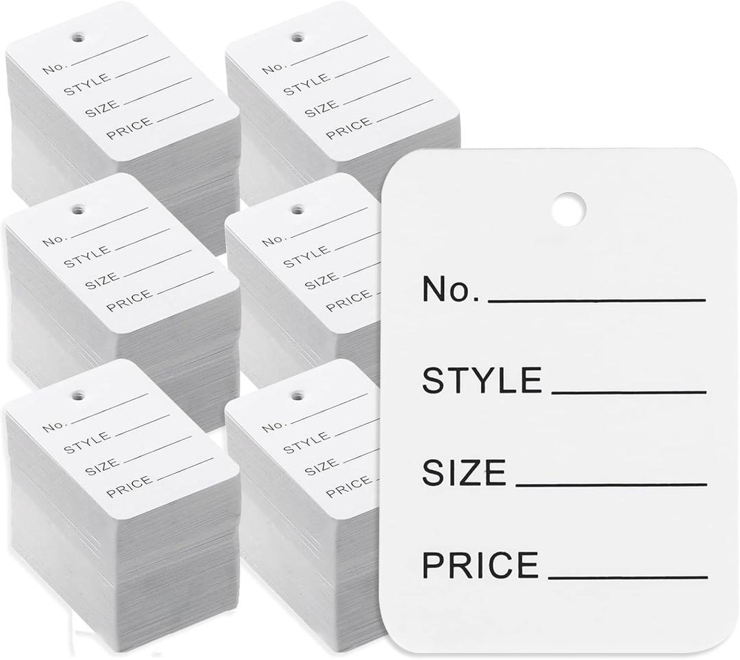 3000 Pcs Price Tags,1.94" X 1.38" White Paper Tags Clothes Size Tags Coupon Tags,Making Tag White Store Tags Clothing Tags with Box Package