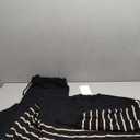 ETCYY NEW Womens Elegant Lounge Sets Knitted Sweatsuit Sets 2 Piece Outfits with Sweater Tops and Wide Leg Sweatpants (X-Large, Striped-black)