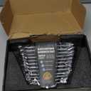 TICONN 24PCS Ratcheting Wrench Set with Organizer Rack, Professional Slim Profile Mechanic Cr-V Ratchet (12PCS Inch (SAE) & 12PCS mm (Metric))