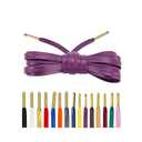 Loop King Laces - Premium Purple Flat Leather Shoe Laces for Sneakers and Tennis Shoes, Replacement Shoe Strings for Men & Women, Athletic Shoelaces with Metal Tips for Adults 59 inches 150 cm long