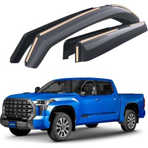 Goodyear Shatterproof in-Channel Window Deflectors for Toyota Tundra 2022-2025 CrewMax, Rain Guards, Window Visors for Cars, Vent Deflector, Car Accessories, 4 pcs - GY007965