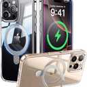 CASEKOO Ultra Magnetic Stand for iPhone 16 Pro Case Clear [Compatible with MagSafe] [16FT Military-Grade Protection] Transparent Slim Phone Ring 16 Pro Phone Cover 6.3 inch, Clear