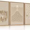 Large Jesus Christian Framed Canvas Wall Art,Boho Lost Sheep Wall Decor,Abstract Sketch Bible Verses Art Prints,Religious Scripture Beige Artwork for Living Room,Dining Room-16"x24"x3