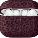 Leopard Carving for AirPods Pro 3 Case 2025,Pattern Design Cute Soft Silicone Protective Cover for Man/Women/Girly - with Keychain &Cleaning Kit (J-Red)