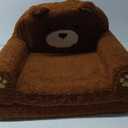 MOONBEEKI 2-in-1 Foldable Toddler Couch, Soft Sherpa Fabric with Washable Cover, Convertible Sofa to Lounger, Kids Sofa for Playroom, Bedroom, Living Room, Birthday Gift, Ages 1-3, Bear, Medium