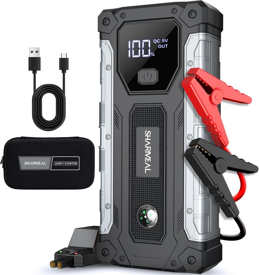Car Jump Starter 3000A, Jump Starter Battery Pack for Up to 9.0L Gas and 7.0L Diesel Engines, 12V Portable Jump Box with LED Light