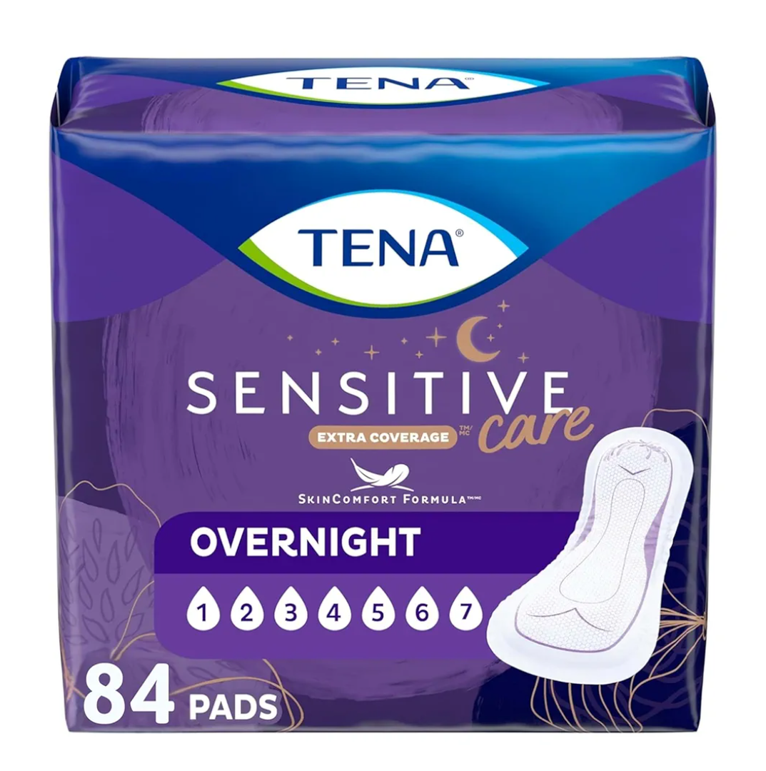 Tena Intimates Incontinence Pads / Bladder Control Pads For Women, Overnight Absorbency With Lie Down Protection, 3 Pack of 28