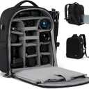 CADeN Camera Backpack, Extra Large DSLR Camera Bag with 17" Laptop Compartment, Waterproof Rain Cover, Professional Travel Hiking Camera Backpack Bag, 2.0 Extra Large