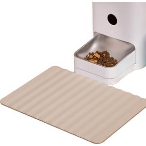 Li&Zhao Dog Food Mat - Wave Cat Food Mat Pet Food Mat Dog Bowl Mat Waterproof Pet Mats for Food and Water for Floors Waterproof(Beige)