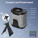 Portable 4-in-1 Waist/Neck/Desk Fan with Phone Stand & LED Light | 10000RPM Ultra-Fast Cooling, 4-Speed Rechargeable Battery | Lightweight for Indoor, Outdoor, Camping, Makeup(Grey)