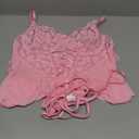 Lilosy Sexy Garter Belt Mesh Lace Babydoll Lingerie Dress Set with Thong (X-Large, Pink)