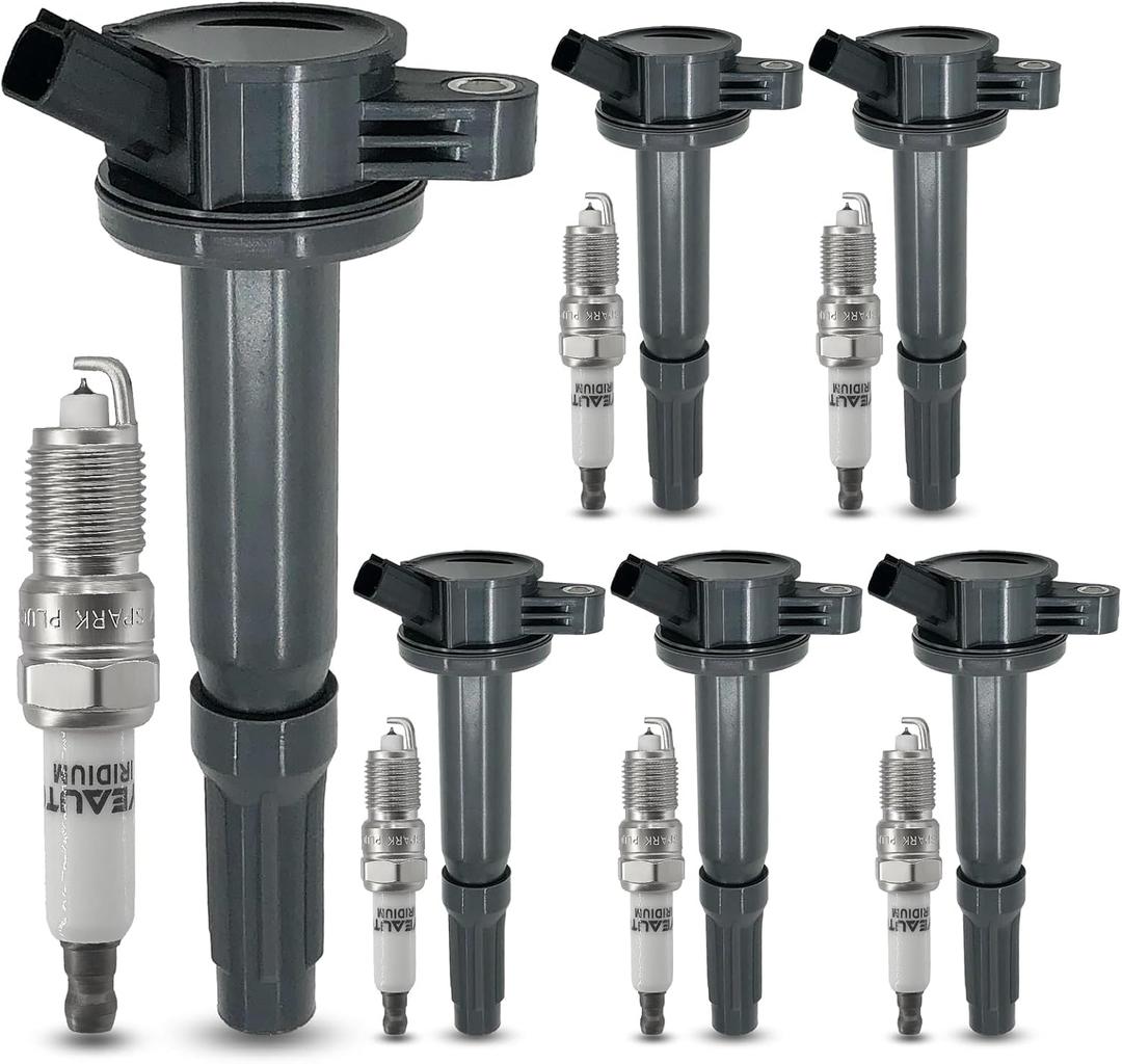 UF486 Ignition Coil Pack and Iridium Spark Plugs Sp433 Set of 6 Compatible with Ford Fusion 2006-2012,Escape 2008-2012&Mercury Milan 2006-2011,Mariner 2009-2011&Mazda Tribute&Lincoln Zephyr 3.0L V6