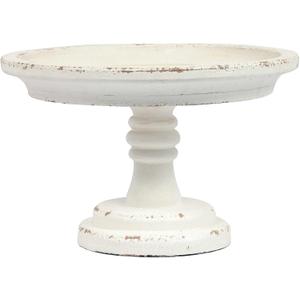 Rustic White Wood Pedestal Tray Stand for Table Decoration,Round Distressed Finished Cake Stand Dessert Table Display,Farmhouse Cake Stand Candle Holder Perfect for Weddings,Birthdays