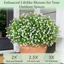 Yastouay Artificial Flowers for Outdoors UV Resistant, 14 Bundles White Realistic Fake Outdoor Flowers Fake Plants, Faux Flowers for Outdoor Planters Front Porch Garden Window Box Farmhouse Decor