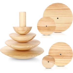 DoubleFill 4 Pack Pottery Molds 4.5'' 6.5'' 8.5'' 10.5'' Thickness 2'' Plaster Molds Wood Pottery Tools with Handle for Ceramic Top Forms DIY Bowls Plate Dish Slump Press Art Making(Hemispherical)
